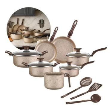 Imagem de Jogo De Panelas Antiaderente 10 Peças Teflon bianco