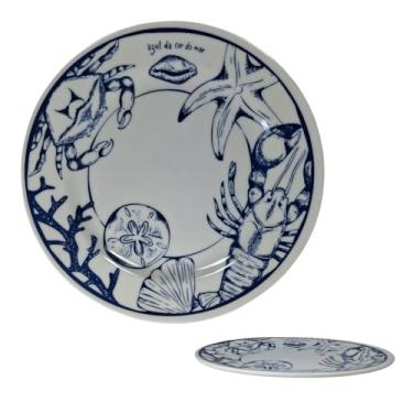 Imagem de Prato Raso Redondo Pequeno Melamina Plástico 23cm ou 27cm Não Quebra Refeição Sobremesa Buffet Restaurante (2, 27cm)