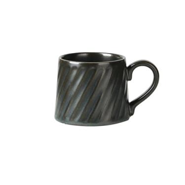 Imagem de Caneca de chá Caneca de cerâmica retrô listrada grande capacidade para chá da tarde, leite e café Xícaras de café