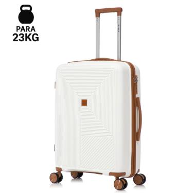 Imagem de Mala Média 23kg Viagem Resistente Flexível em Polipropileno Rodinhas 360º TSA - Quito - Denlex