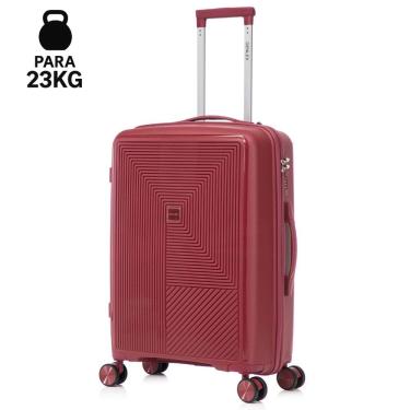 Imagem de Mala Média 23kg Viagem Resistente Flexível em Polipropileno Rodinhas 360º TSA - Quito - Denlex