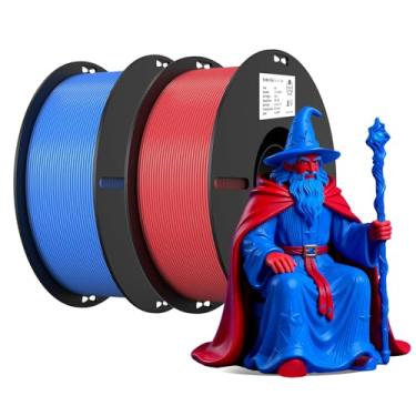 Imagem de Creality Filamento de impressora 3D, filamento PLA azul e vermelho 1,75 mm, filamento PLA Ender sem emaranhamento forte ligação, precisão +/- 0,02 mm (azul e vermelho)