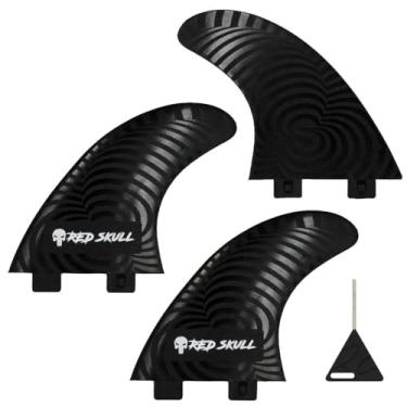 Imagem de Jogo de Quilhas Triquilha Encaixe Padrão FCS1 - M3 e M5 Fibra de Vidro e Nylon - Kit 3 Peças para Surf Shortboard e Funboard - Mais Velocidade e Controle (Grande (M5))
