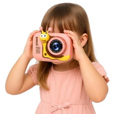 Imagem de ManiaCompleta - Câmera Digital Infantil Portátil para Foto e Vídeo, Filmadora Recarregável, Tela Integrada, Resistente a Quedas - Rosa