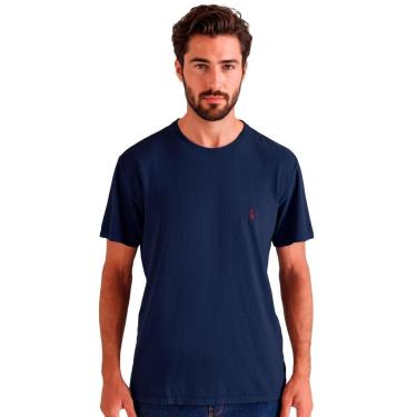 Imagem de Camiseta Reserva Masculina Slim Algodão Peruano Azul Marinho-Masculino