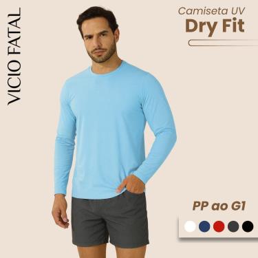Imagem de Blusa Masculina Dry Manga Longa com Proteção UV+ Segunda Pele Térmica para Treino-Masculino