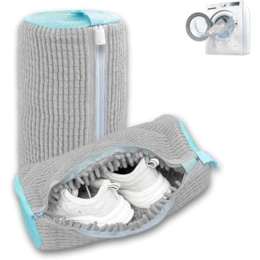 Imagem de DX Grandway 2 peças de sacos para máquina de lavar sapatos, sacos de lavanderia XXL para lavadora e secadora, zíper resistente com design de gancho, sacos secos de tênis incluídos, saco de lavagem