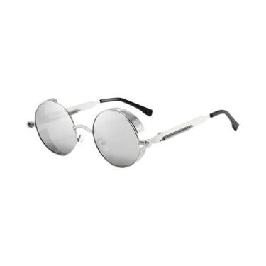 Imagem de Óculos de Sol Redondos Reflexivos - Estilo Retrô Punk para Homens e Mu