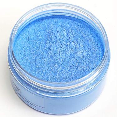 Imagem de SEISSO Pó de mica azul para resina epóxi 50 g pigmento em pó para sabonete, corante de banho, corante bomba, grau cosmético para brilho labial, esmalte de unhas acrílicas, projetos de artesanato