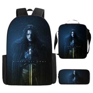 Imagem de Conjunto de mochilas Games of Thrones Anime School 3 unidades/lote