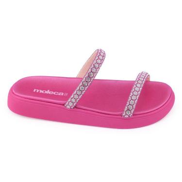 Imagem de Chinelo feminino Moleca 5469.118 tiras cristal brilho papete