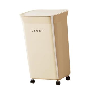 Imagem de Ｂｅｓｇａ Lixeira com tampa, prática e conveniente, ideal para armazenamento de lixo em escritórios, banheiros, dormitórios e residências, Branco