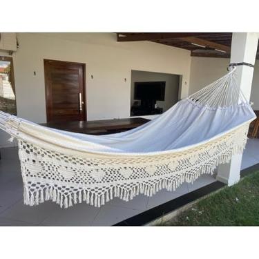 Imagem de Rede de Dormir Descanso Luxo Gigante 4,5m Reforçada para Casa(CRUA)