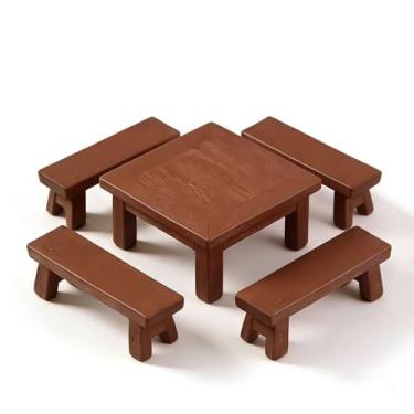 Imagem de HUAXIUZH 1 conjunto de enfeites de móveis de jardim de fadas em miniatura DIY micro decoração de paisagem para casa (marrom)