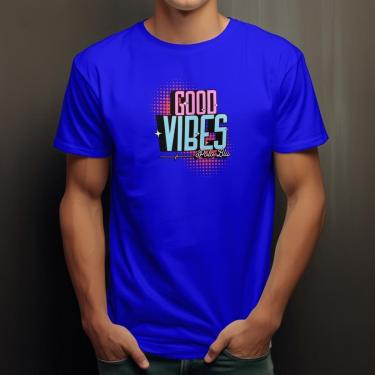 Imagem de Camiseta Masculina Polo Blu Good Vibes Confortável em Algodão do P ao G1-Masculino
