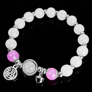 Imagem de Pulseira Lucky para mulheres e homens, joia de pedra preciosa olho de gato sintética retrô, um presente atencioso para entes queridos, Adjustable, Vidro, Sem Pedra Preciosa