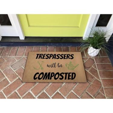 Imagem de Capacho engraçado de boas-vindas, decoração de casa, tapetes para entrada interior antiderrapante borracha traseira 76 x 45,7 cm tapetes de varanda frontal para aquecimento de casa (os invasores serão