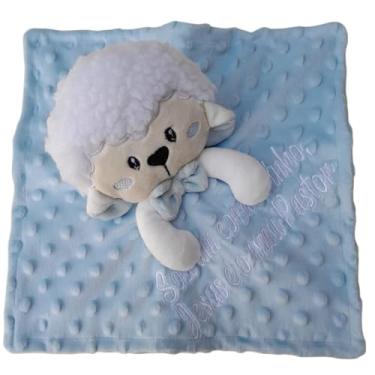 Imagem de Naninha de Bebê Menino com Prendedor de Chupeta; Bico - Tema Ovelha, Paninho de Apego Confortavél Sendo Antialérgica Macia e Fofinha Para Presente ou Enxoval