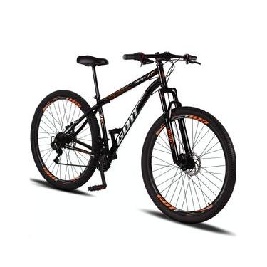 Imagem de Bicicleta Aro 29 Aço Carbono Gott Vortex 21v Com Suspensão e Freio a Disco - Preto e Laranja