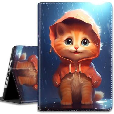 Imagem de Capa para iPad (A16) 11ª geração 11 polegadas 2025/iPad 10ª geração 10,9 polegadas 2022, capa protetora ultrafina multi-ângulo, com hibernar/despertar automático, gatos fofos engraçados