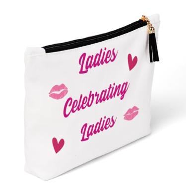 Imagem de QIBAJIU Galentines Day Bolsa de Maquiagem Presentes Decorações de Lembranças de Festa, Senhoras, 9.4 x 6.9 x 1.9 inch, Senhoras