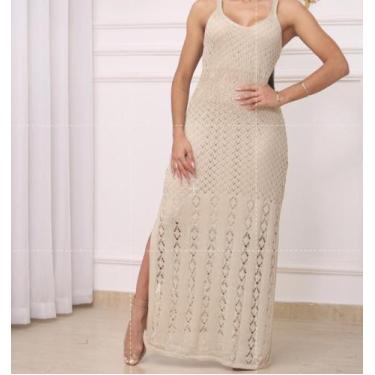 Imagem de Vestido Manoella Tricot Tricô Rendado Forro Tamanho Único - Zaela, Are