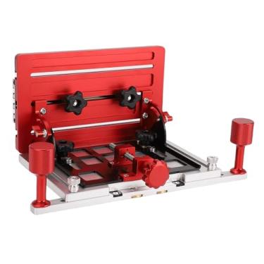 Imagem de NOENNULL Serra de mesa ajustável braçadeira vertical para placas de vários tamanhos, braçadeira de placa traseira de placa de madeira, suporte de madeira para marcenaria de liga de alumínio com ajuste