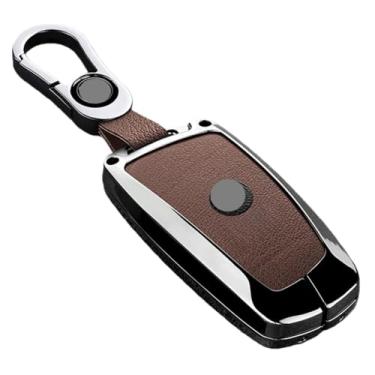 Imagem de Couro Compatível com bmw 1 3 5 7 séries x1 x3 x4 x5 f10 f15 f16 f20 f30 f18 f25 m3 m4 e34 caso chave do carro capa protetor escudo(B-brown keychain)