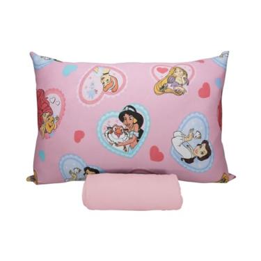Imagem de Jogo de Lençol Portallar Disney Princesas Play+ 100% Algodão Solteiro Coracao De Princesas/Rosa Star