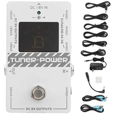 Imagem de RiToEasysports Pedal de Afinador, Afinador de Guitarra Elétrica 2 Em 1 e Potência de Efeitos Com 4 Telas LED e 8 Saídas Isoladas, para Acessórios de Placa de Pedal de Guitarra (plugue americano)