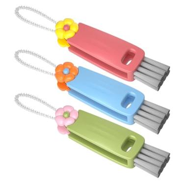 Imagem de Conjunto de 3 escovas de limpeza de lacunas de tampa 3 em 1, multifuncional, de silicone, ferramenta de limpeza de fendas para garrafas, copo de palha, cozinha, com design fofo em forma de pétala