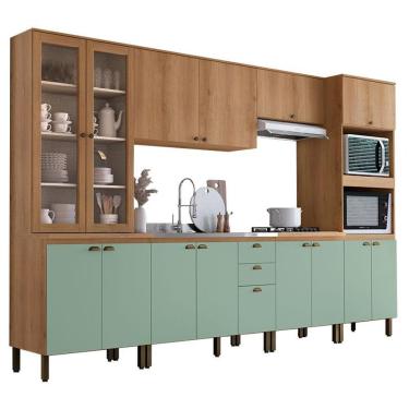 Imagem de Cozinha Modulada Finesse Composição 10 Capuccino Menta - Thb
