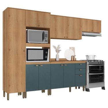 Imagem de Cozinha Modulada Finesse Composição 23 Capuccino Azul - Thb