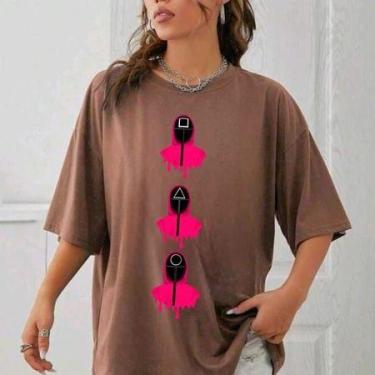 Imagem de Blusa Larga Round 6 Branca Unissex Jogo do Polvo Estampa Guardas Verme