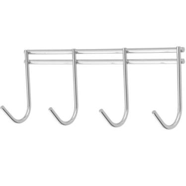 Imagem de Suporte Porta Vassouras com 4 Ganchos 16,10x6,5cm Cromado Masutti Copa
