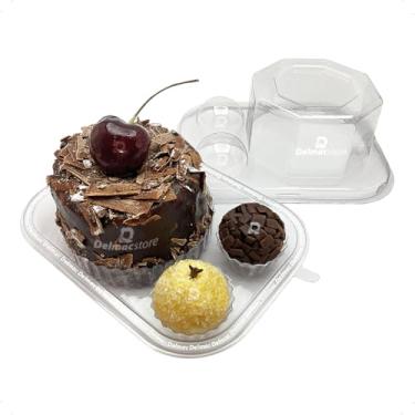 Imagem de Embalagem Flip Festinha Cristal para Mini Bolo e 2 Docinhos - Escolha a Quantidade (50)