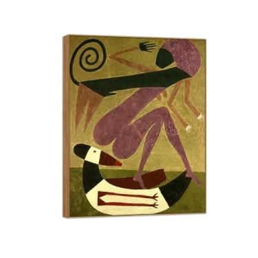 Imagem de Victor Brauner famosa pintura em tela de arte de parede pronta para pendurar - escolha de imagem em moldura de madeira para decoração de sala de estar 80 x 105 cm 31 x 41 pol