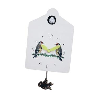 Imagem de Generic Relógio de parede elegante com pêndulo e relógio cuco de madeira para escritório, quarto infantil e sala de estar.