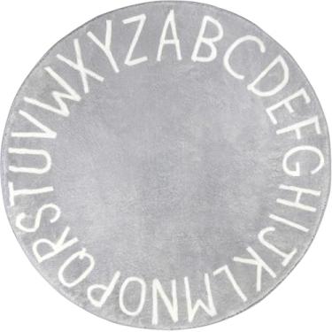 Imagem de Topotdor Tapete redondo para crianças, alfabeto, berçário, tapete extra grande, macio, para quarto de crianças pequenas (244 cm, cinza)