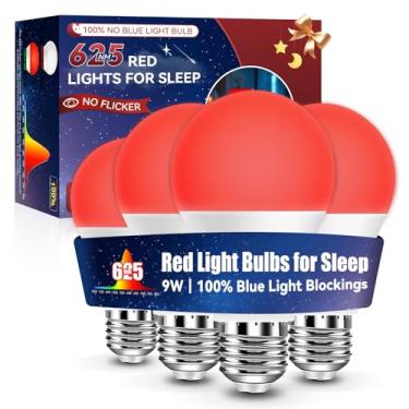 Imagem de Neporal Lâmpadas De Luz Vermelha De 625 Nm Para Dormir, Lâmpadas Bloqueadoras De Luz Azul 100% Para Promover Melatonina, Lâmpada Noturna Vermelha Fraca Led A19 De 9 W Equivalente A 60 W Para Quarto