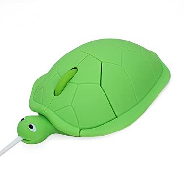 Imagem de Mouse de Computador Fio Forma Tartaruga Bonito com Sensor Óptico 1600 DPI 3 Botões Design Ergonômico Alimentado por USB para Gamers PC Notebook Uso no Escritório e Lar Plug and Play