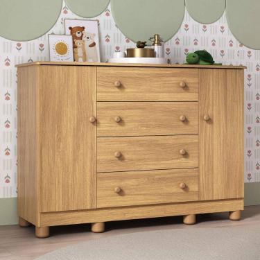 Imagem de Cômoda Infantil 125cm 2 Portas e 4 Gavetas Allegra Multimóveis MP4445
