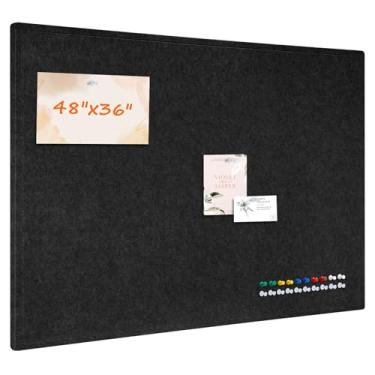 Imagem de QUEENLINK Quadro de avisos grande, quadro de cortiça de feltro dobrável de 122 cm x 91 cm para parede, quadro de visão decorativo de 122 x 91 cm para escritório em casa, escola, com fita autoadesiva