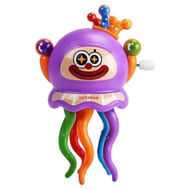 Imagem de KiBcsLic Brinquedo de corda interativo, lembrancinha de festa criativa em forma de polvo mecânico, enfeite de mesa para crianças, meninos e meninas, Roxo