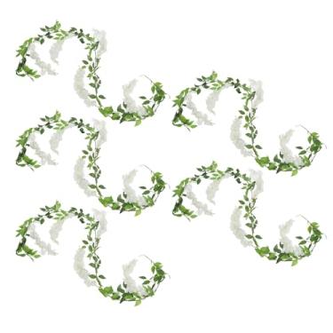 Imagem de LiebeWH Flores Artificiais de Glicínias, 5 Peças, Videira Pendurada Em Pano de Seda, Decoração Floral Falsa Durável para Festa de Casamento, Jardim Doméstico, Cerimônia Ao Ar Livre