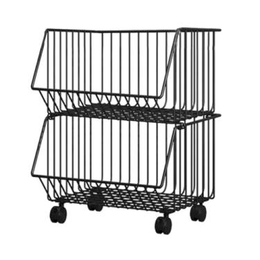 Imagem de 2, 3, 4, 5 camadas, cesta de lanche, organizador de prateleira de supermercado empilhável para escritório armário de cozinha despensa lojas de varejo dormitório, suporte de exibição de metal