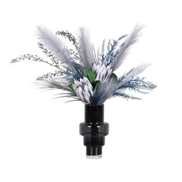 Imagem de CFGH6FDF Conjunto de arte floral de simulação de alta qualidade para festa, casa, sala de estar, restaurante, hotel, flores falsas, decorativo, arranjo de flores artificiais, jardim