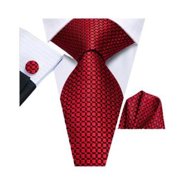 Imagem de Conjunto De Gravata, Abotoaduras E Lenço De Bolso Masculino Para Casam