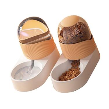 Imagem de Acouto Conjunto de Dispensador Automático de água para Animais de Estimação - Comedouro Removível Transparente e Bebedouro para Cães e Filhotes, Capacidade de 2.000 Ml, para Usar e Limpar, Projetar