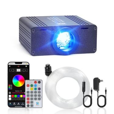 Imagem de Kit de headliner Starlight de carro de fibra óptica, som ativado RGBW 16W 450 peças x 0,1 cm x 3 m, kit de luz das estrelas com aplicativo e controle remoto, luzes de estrela para telhado de carro